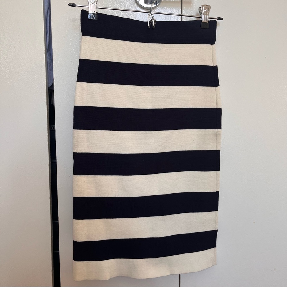Ann Taylor Striped Navy and White Women's Skirt